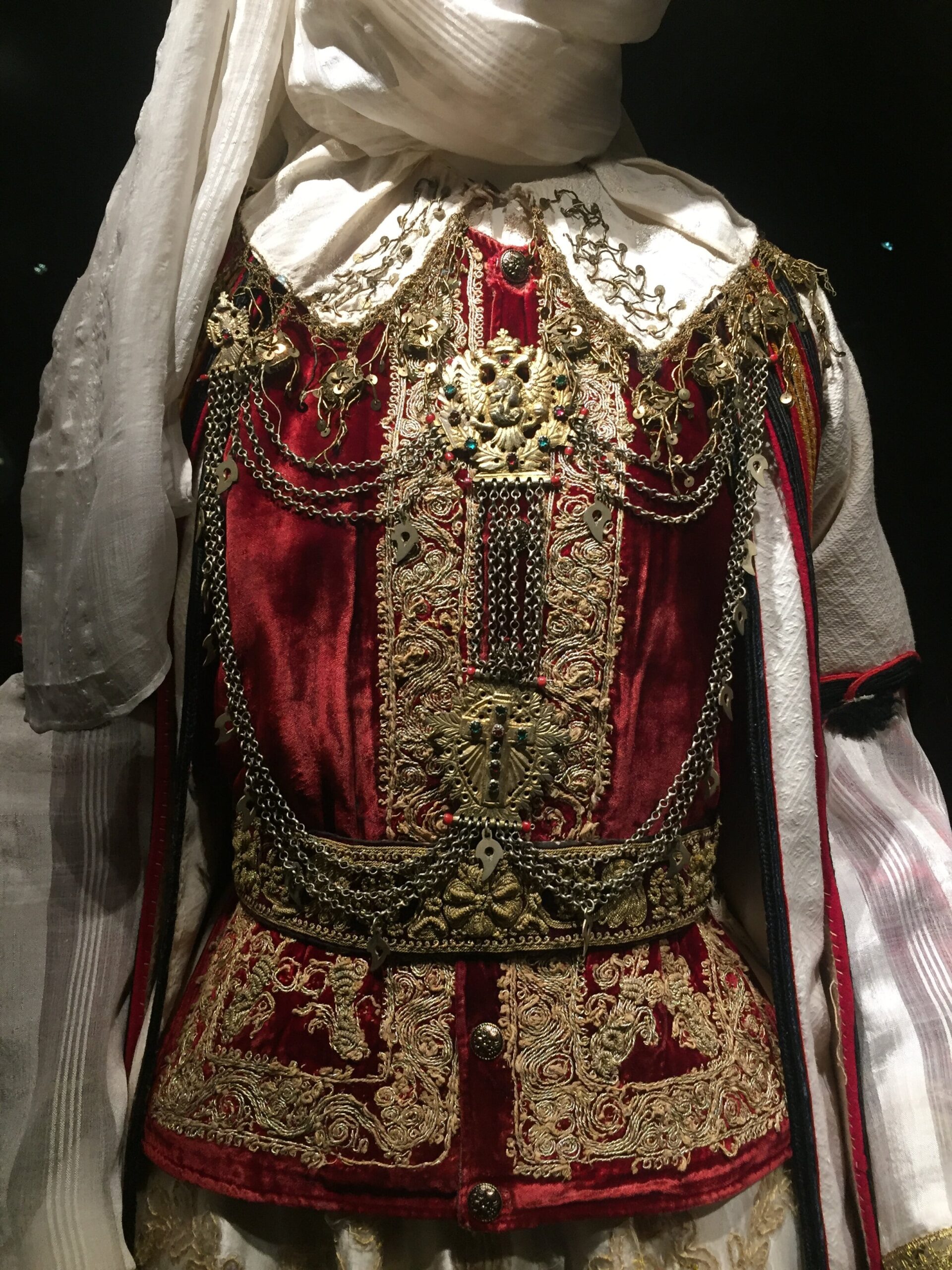 greek regional dress in museum display